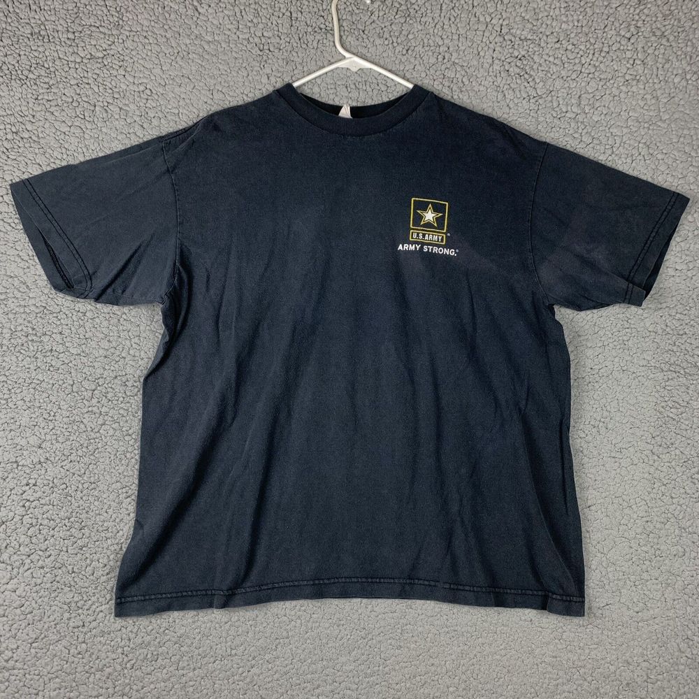US Army Shirt Men Extra Large Black Army‎ Strong Casual PT Training Tee